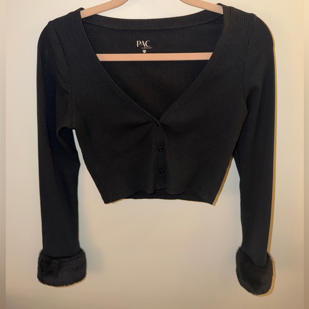 PacSun Faux Fur Cropped Cardigan